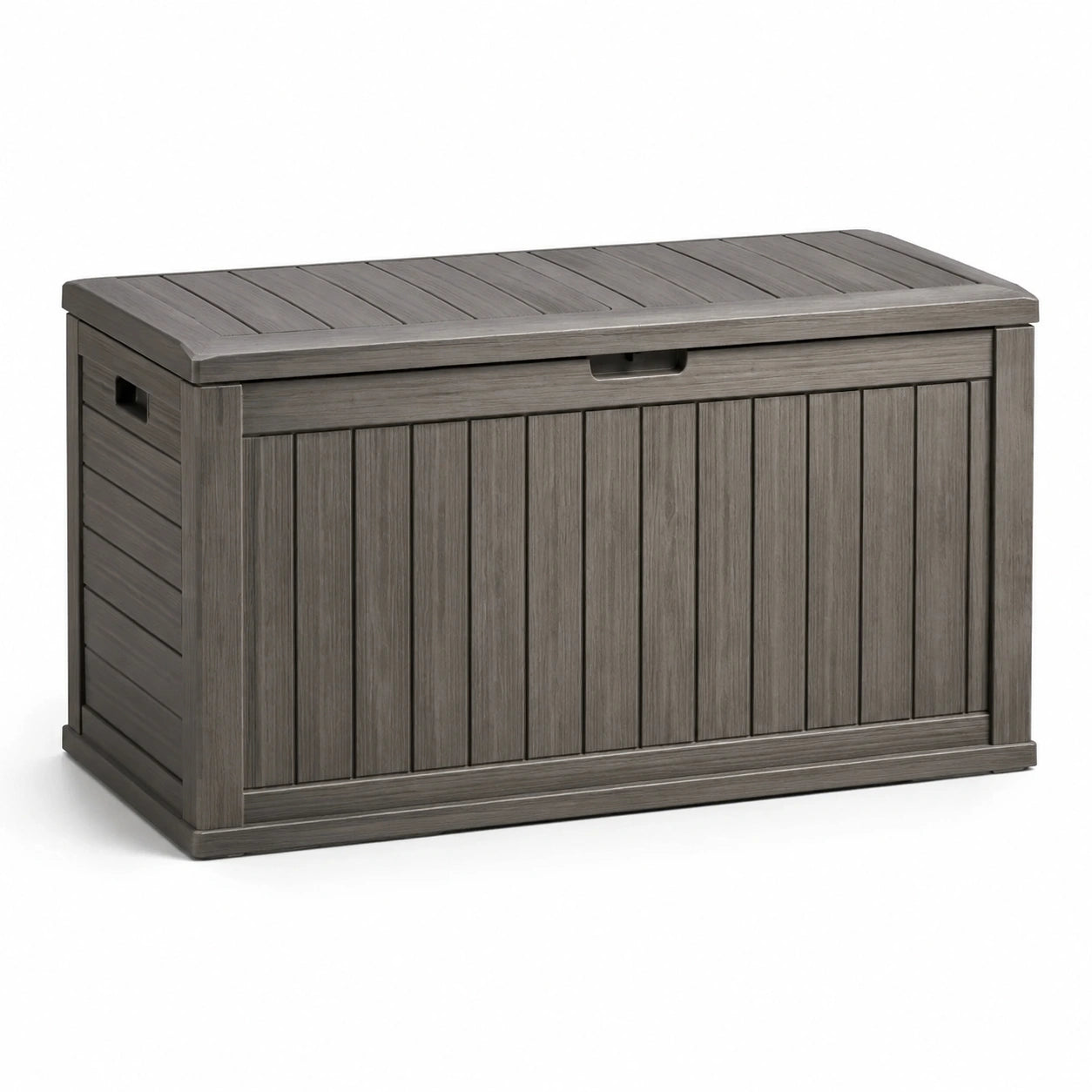 Baule da giardino in plastica grigia 120x56x63 cm