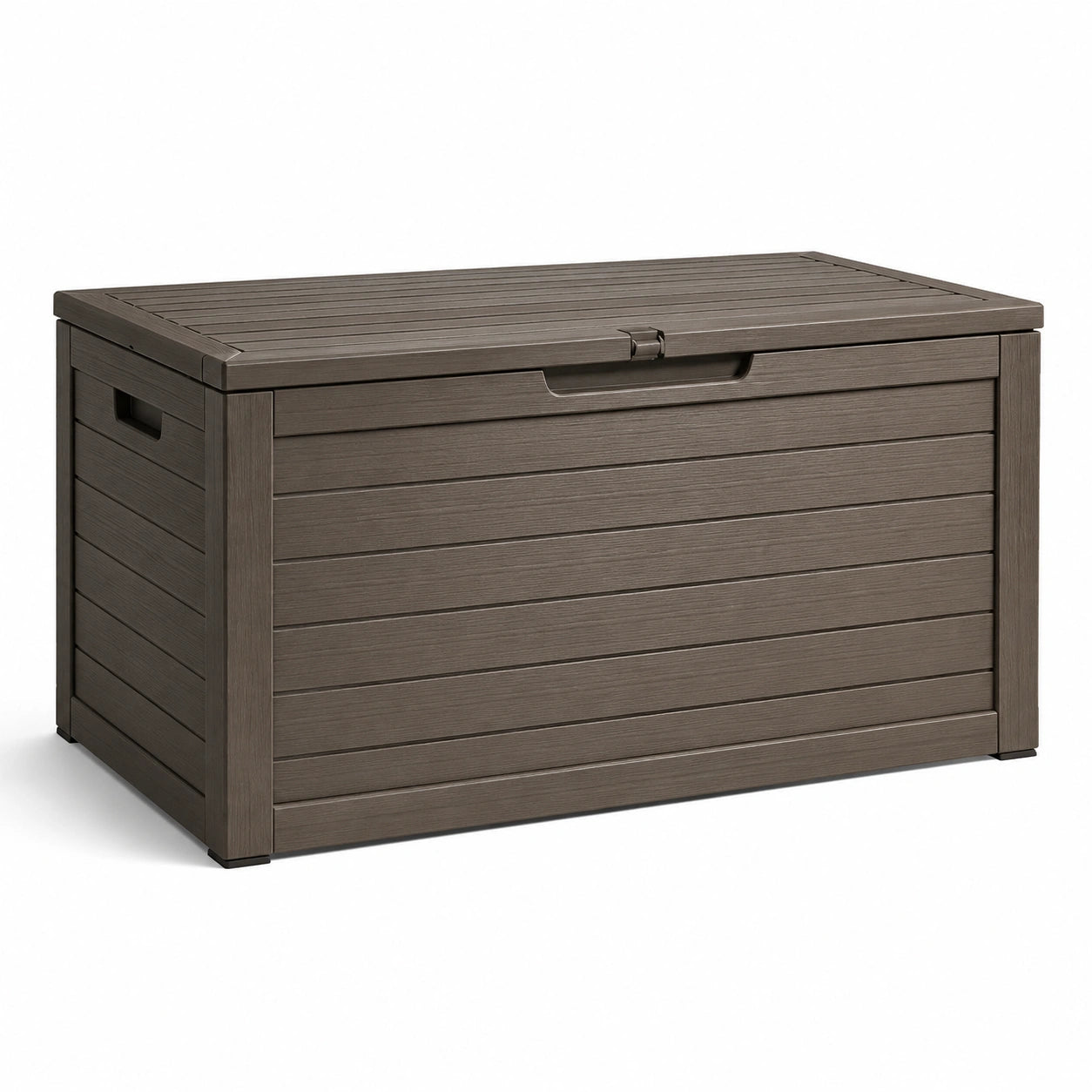 Baule da giardino in resina marrone 120 cm