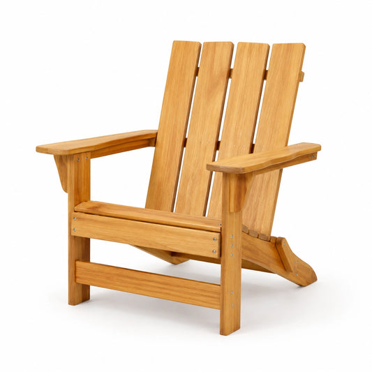 Sedia Adirondack in Teak Naturale Larghezza 74 cm