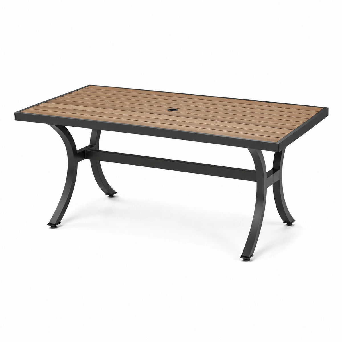 Tavolo da esterno rettangolare in alluminio e legno di acacia 150x90 cm