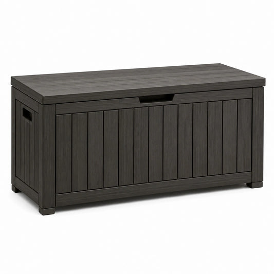 Baule da Giardino in Resina Grigio 120 cm