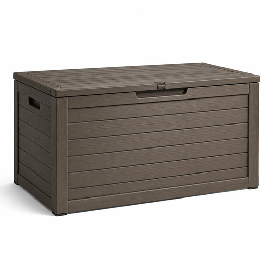 Baule da giardino in resina marrone 120 cm