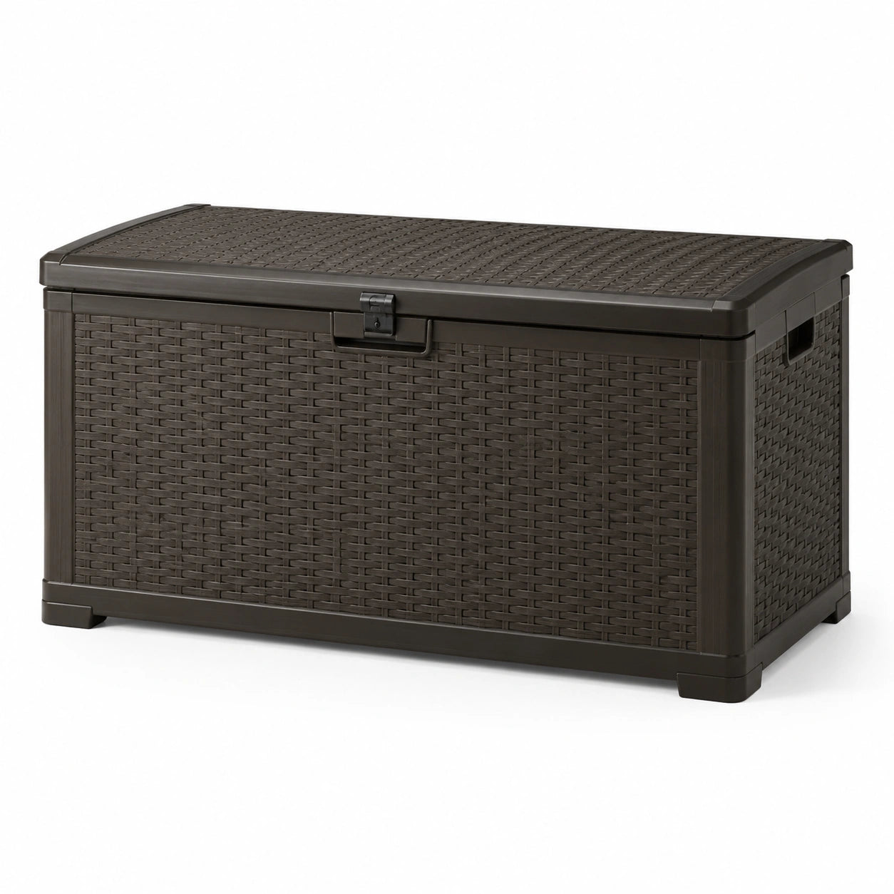 Scatola in Rattan Sintetico Marrone Scuro 120 cm
