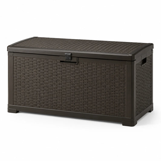 Scatola in Rattan Sintetico Marrone Scuro 120 cm