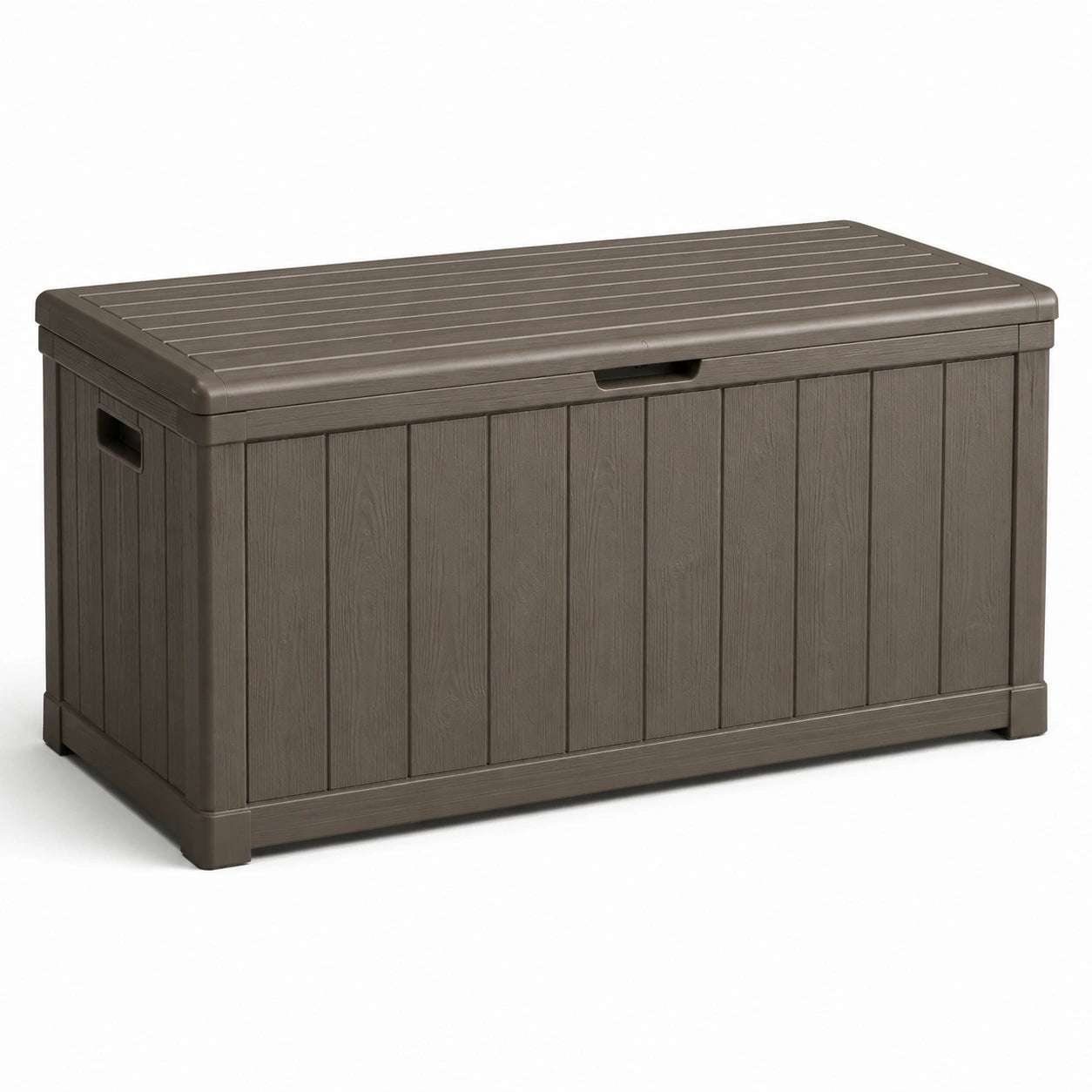 Baule da giardino in plastica 145x60x65 cm marrone