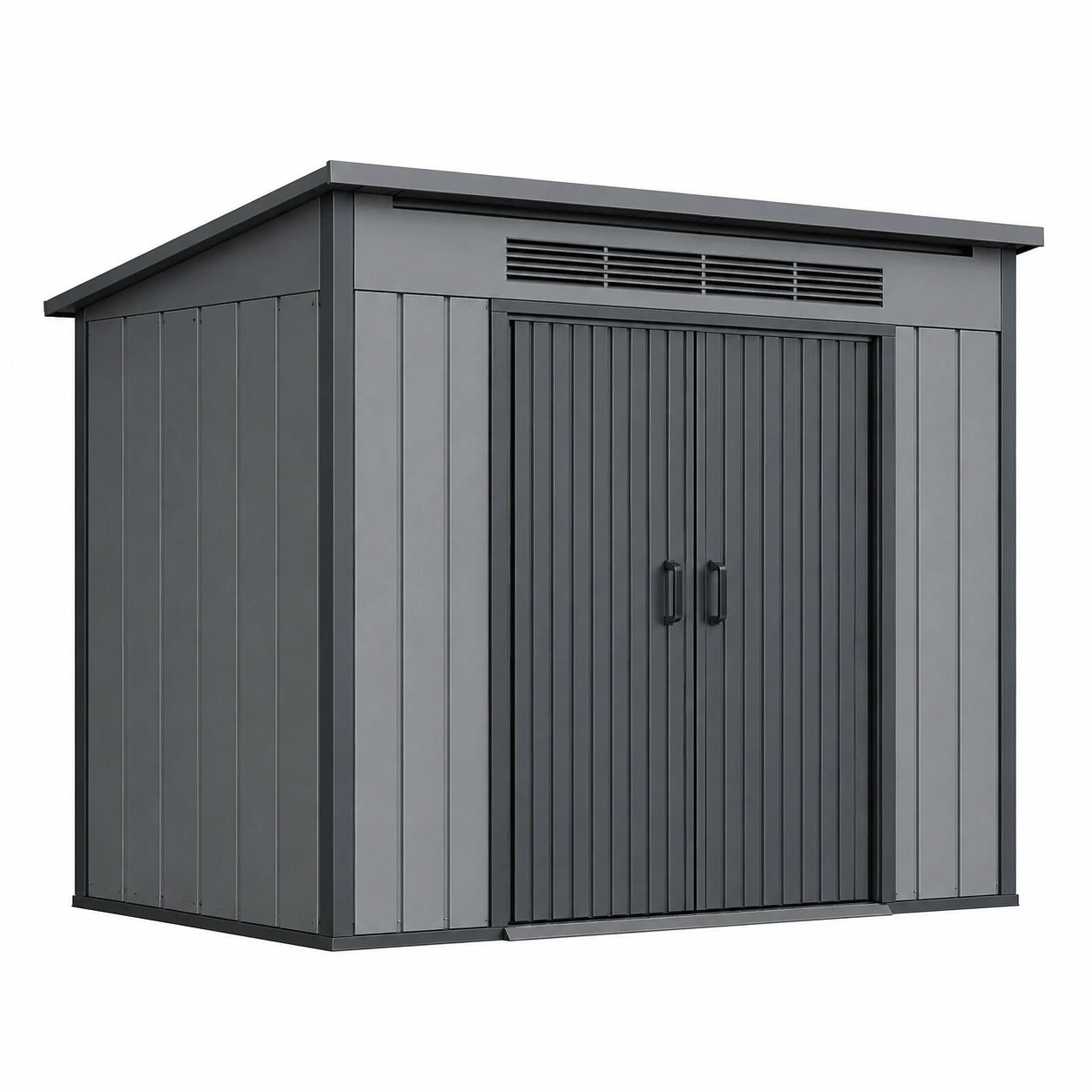 Capannone da giardino in acciaio grigio 257x205x178 cm