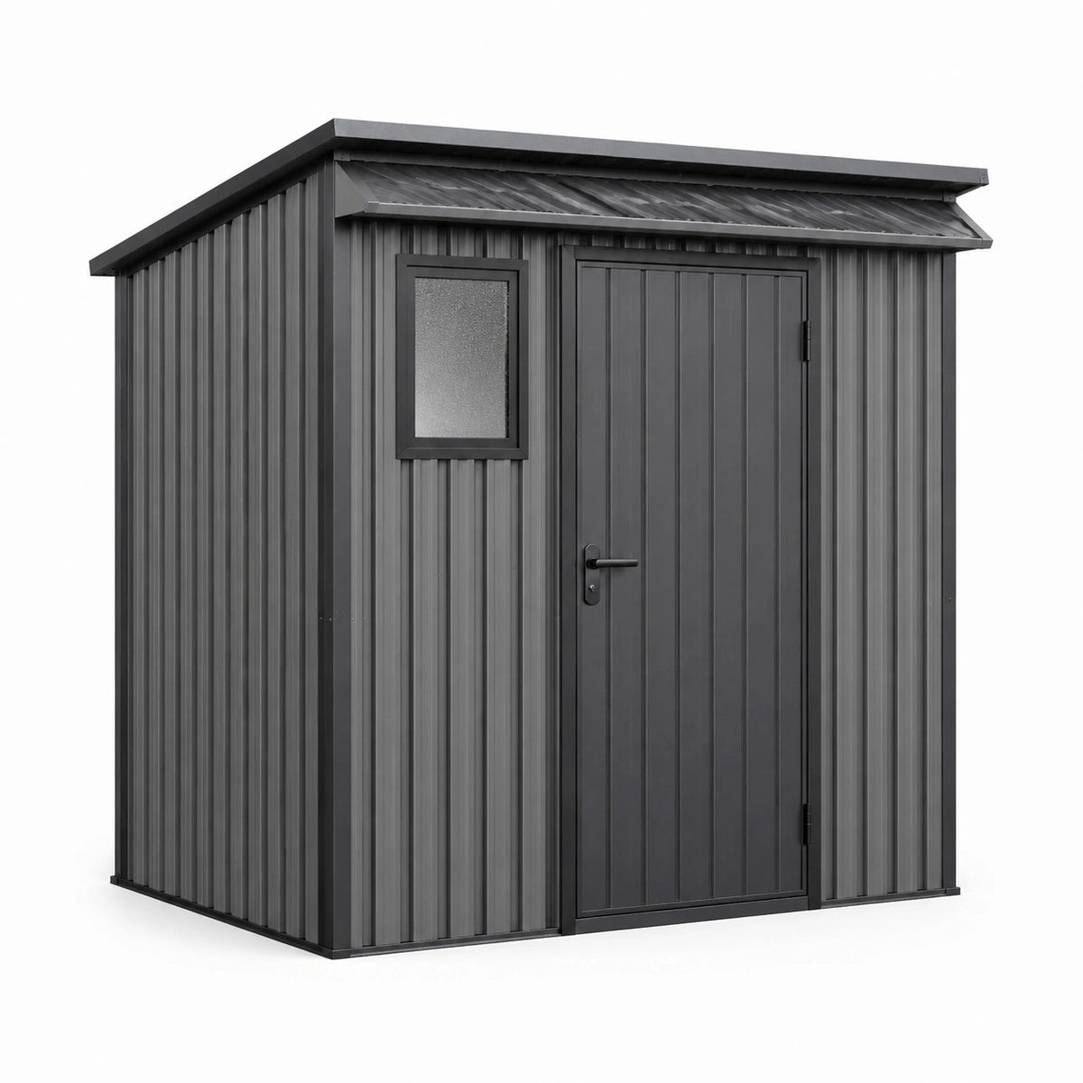 Casetta da giardino in metallo grigio 250x180x210 cm